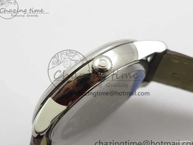 0110 Affordable De Ville Prestige Real PR SS ZF 1:1  Best Edition White Dial YG Markers Brown Leather Strap MIYOTA 7899